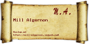 Mill Algernon névjegykártya